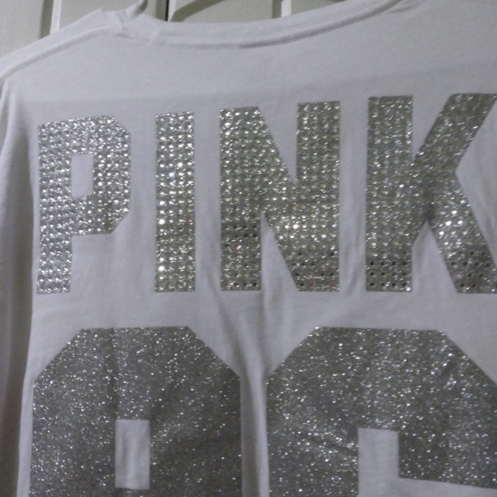VS PINK bling "86" tee-medium NWOT - Picture 4 of 7